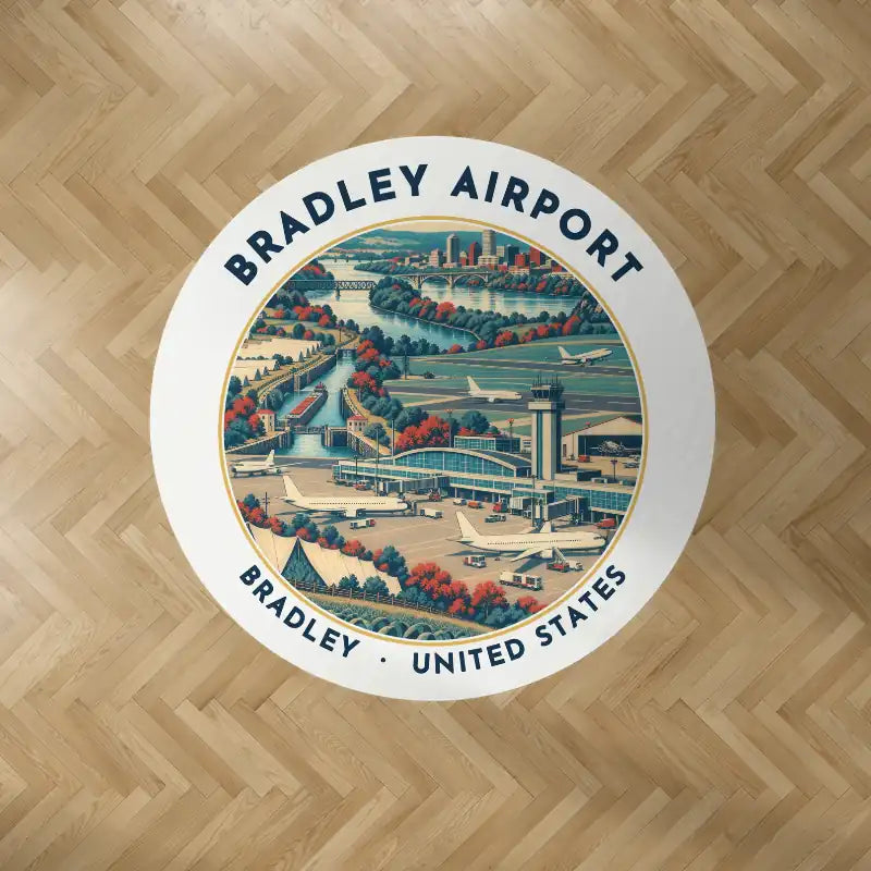 Bradley International Airport (BDL) Carpets - Carpet Round - Badge - White V2
