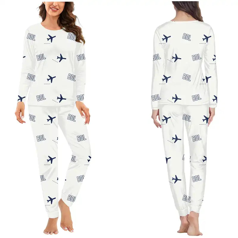 Bradley International Airport (BDL) Pajamas - Women Pajamas - White