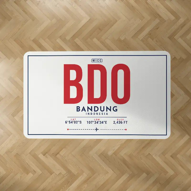 Husein Sastranegara International Airport (BDO) Carpets - Carpet Rectangle - ID Tag - White V2