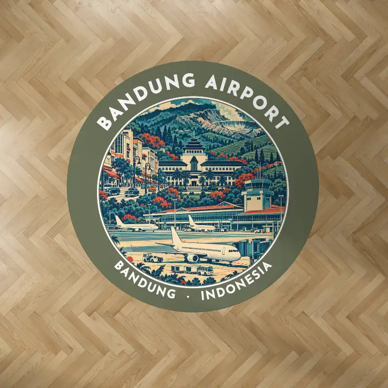 Husein Sastranegara International Airport (BDO) Carpets - Carpet Round - Badge - Green Army V2