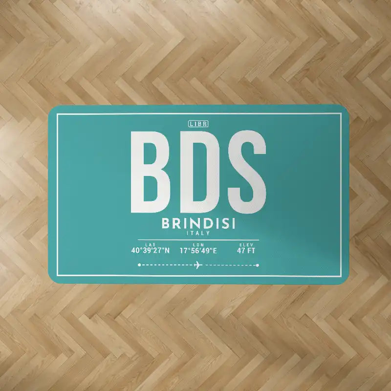 Brindisi Airport (BDS) Carpets - Carpet Rectangle - ID Tag - Turquoise V2