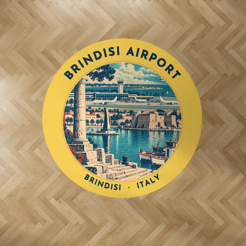 Brindisi Airport (BDS) Carpets - Carpet Round - Badge - Yellow V2