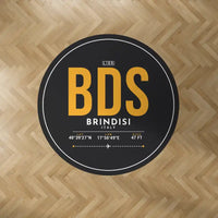 Thumbnail for Brindisi Airport (BDS) Carpets - Carpet Round - ID Tag - Black V2