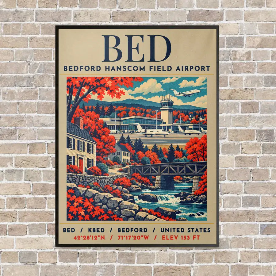 BED - Poster - Canvas Framed - Beige