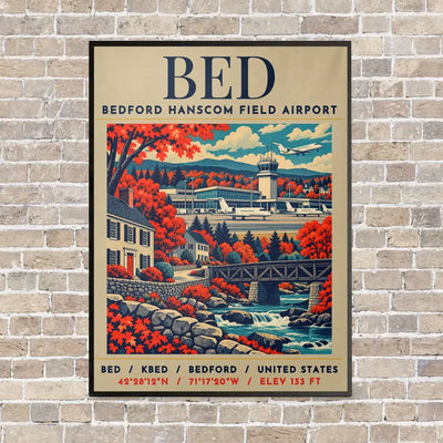 BED - Poster - Canvas Framed - Beige