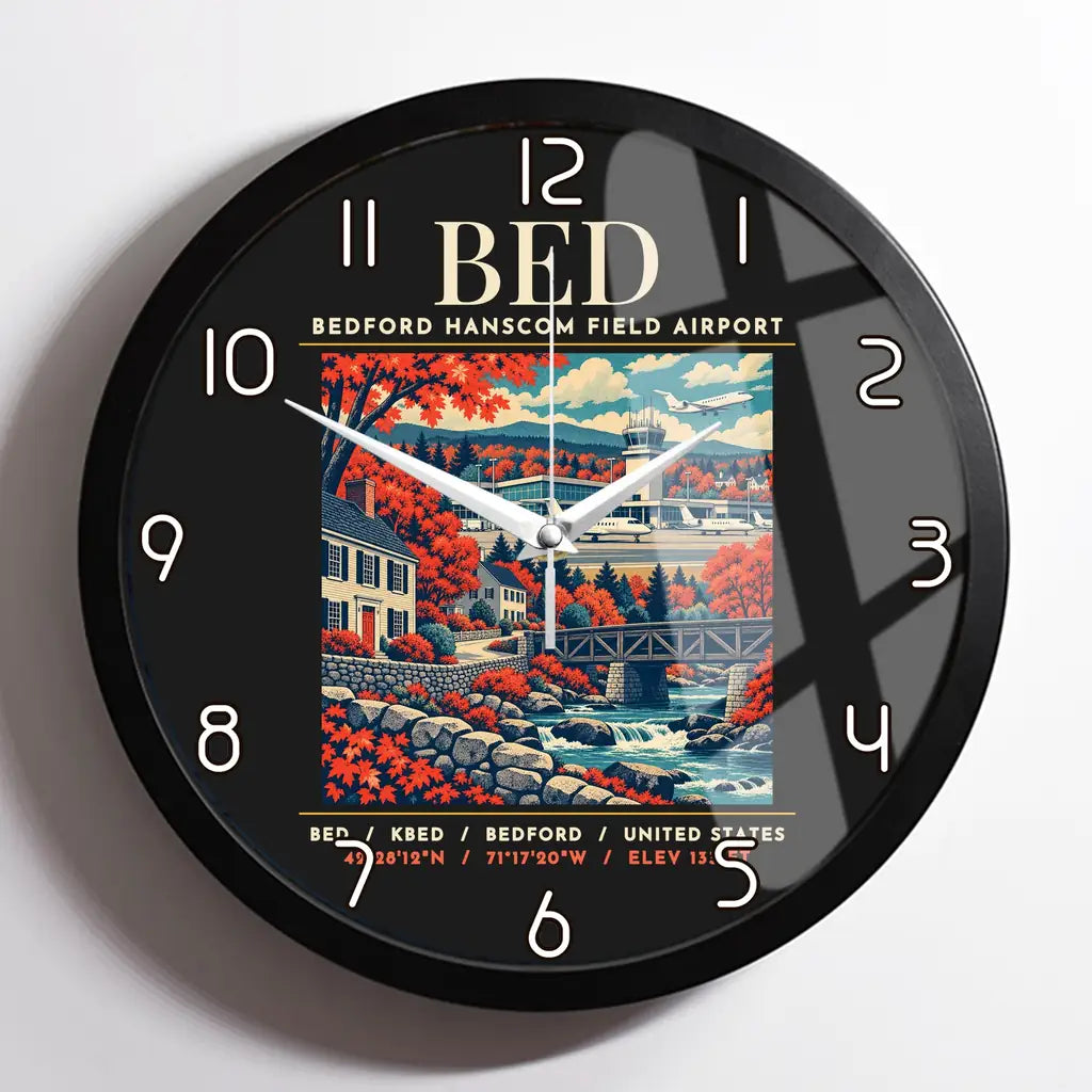 BED - Poster - Wall Clock Framed - Black