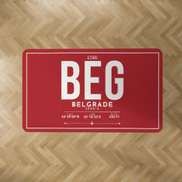 Thumbnail for Belgrade Nikola Tesla Airport (BEG) Carpets - Carpet Rectangle - ID Tag - Red V2