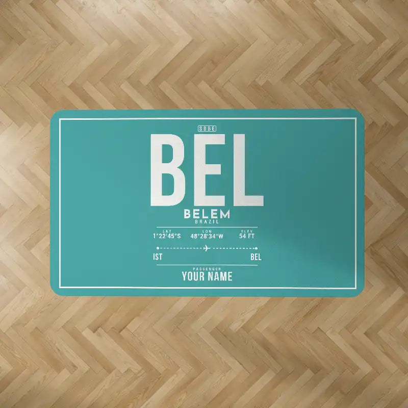 Belem Val de Cans - Julio Cezar Ribeiro International Airport (BEL) Carpets - Carpet Rectangle - ID Tag + Name - Turquoise V2