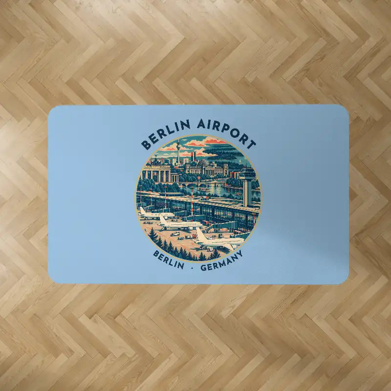 Berlin Brandenburg Airport Willy Brandt (BER) Carpets - Carpet Rectangle - Badge - Light Blue V2