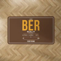 Thumbnail for Berlin Brandenburg Airport Willy Brandt (BER) Carpets - Carpet Rectangle - ID Tag + Name - Brown V2