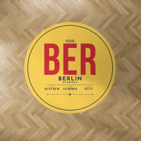 Thumbnail for Berlin Brandenburg Airport Willy Brandt (BER) Carpets - Carpet Round - ID Tag - Yellow V2