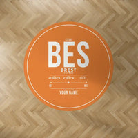 Thumbnail for Brest Bretagne Airport (BES) Carpets - Carpet Round - ID Tag + Name - Orange V2