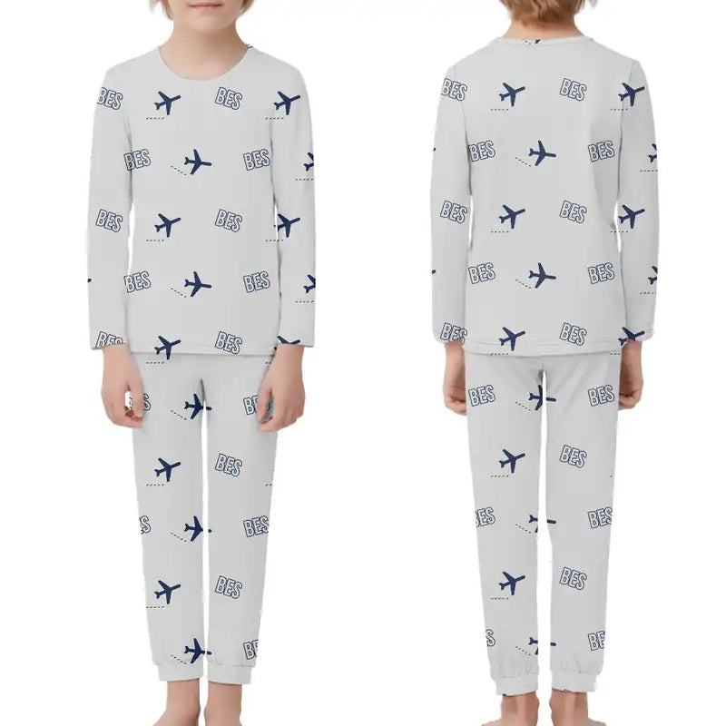 Brest Bretagne Airport (BES) Pajamas - Children Pajamas - Light Gray