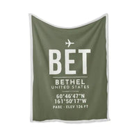 Thumbnail for Bethel Airport (BET) Bedding Sets & Blankets - Blanket - ID Tag - Green Army