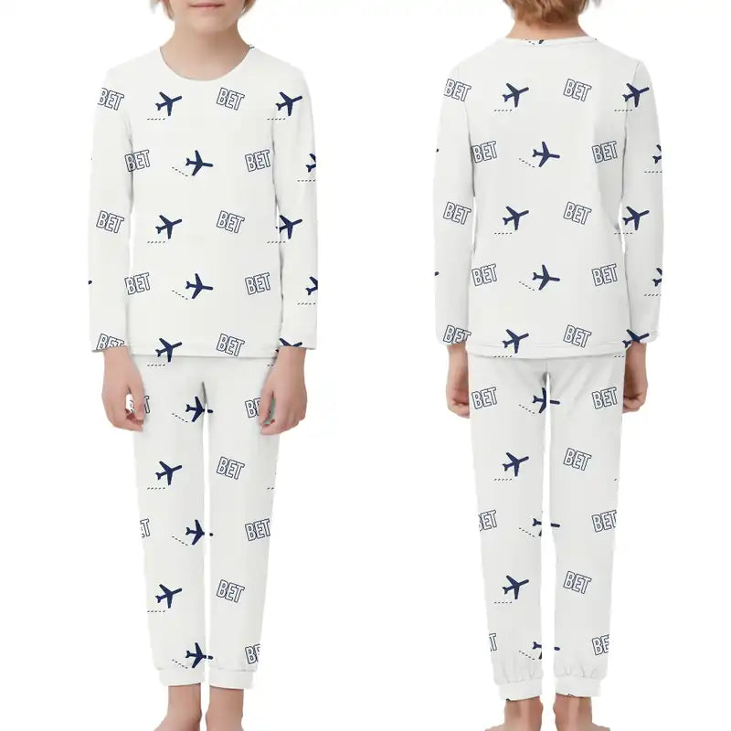Bethel Airport (BET) Pajamas - Children Pajamas - White