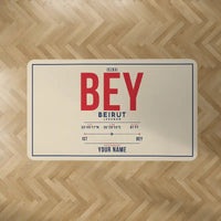 Thumbnail for Beirut Rafic Hariri International Airport (BEY) Carpets - Carpet Rectangle - ID Tag + Name - Beige V2