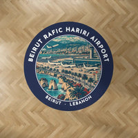 Thumbnail for Beirut Rafic Hariri International Airport (BEY) Carpets - Carpet Round - Badge - Dark Blue V2