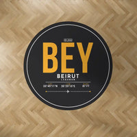 Thumbnail for Beirut Rafic Hariri International Airport (BEY) Carpets - Carpet Round - ID Tag - Black V2