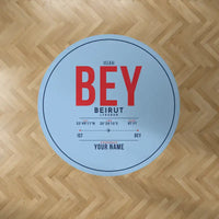 Thumbnail for Beirut Rafic Hariri International Airport (BEY) Carpets - Carpet Round - ID Tag + Name - Light Blue V2