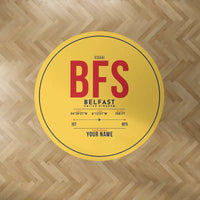 Thumbnail for Belfast International Airport (BFS) Carpets - Carpet Round - ID Tag + Name - Yellow V2