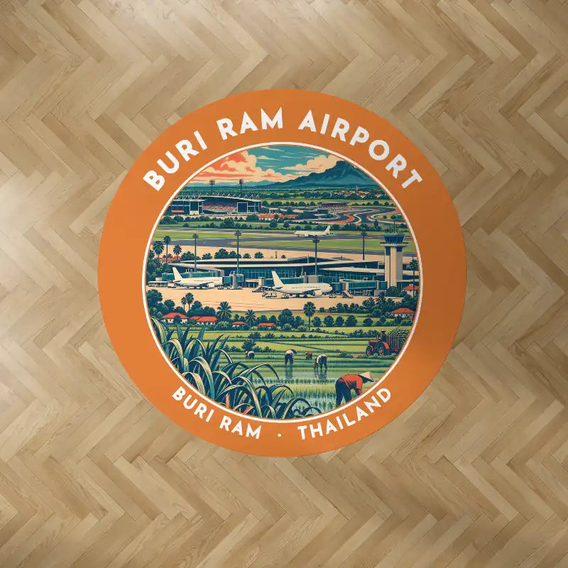Buri Ram Airport (BFV) Carpets - Carpet Round - Badge - Orange V2