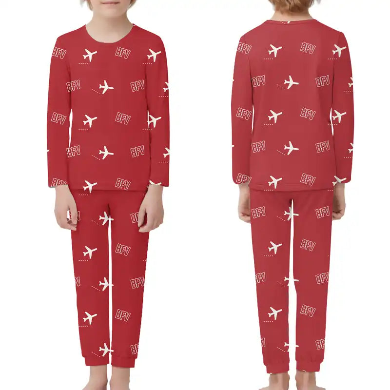Buri Ram Airport (BFV) Pajamas - Children Pajamas - Red