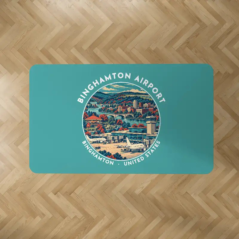 Greater Binghamton Airport (BGM) Carpets - Carpet Rectangle - Badge - Turquoise V2