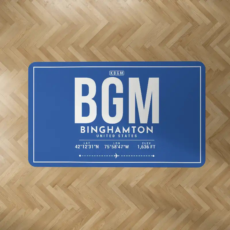 Greater Binghamton Airport (BGM) Carpets - Carpet Rectangle - ID Tag - Blue V2