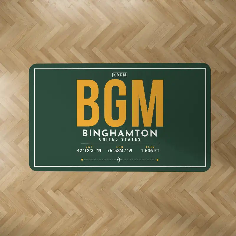Greater Binghamton Airport (BGM) Carpets - Carpet Rectangle - ID Tag - Dark Green V2