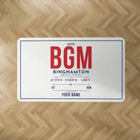 Thumbnail for Greater Binghamton Airport (BGM) Carpets - Carpet Rectangle - ID Tag + Name - White V2