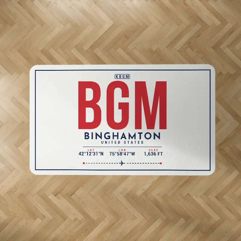 Greater Binghamton Airport (BGM) Carpets - Carpet Rectangle - ID Tag - White V2