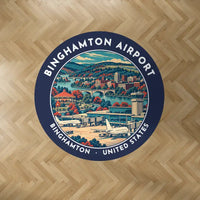 Thumbnail for Greater Binghamton Airport (BGM) Carpets - Carpet Round - Badge - Dark Blue V2