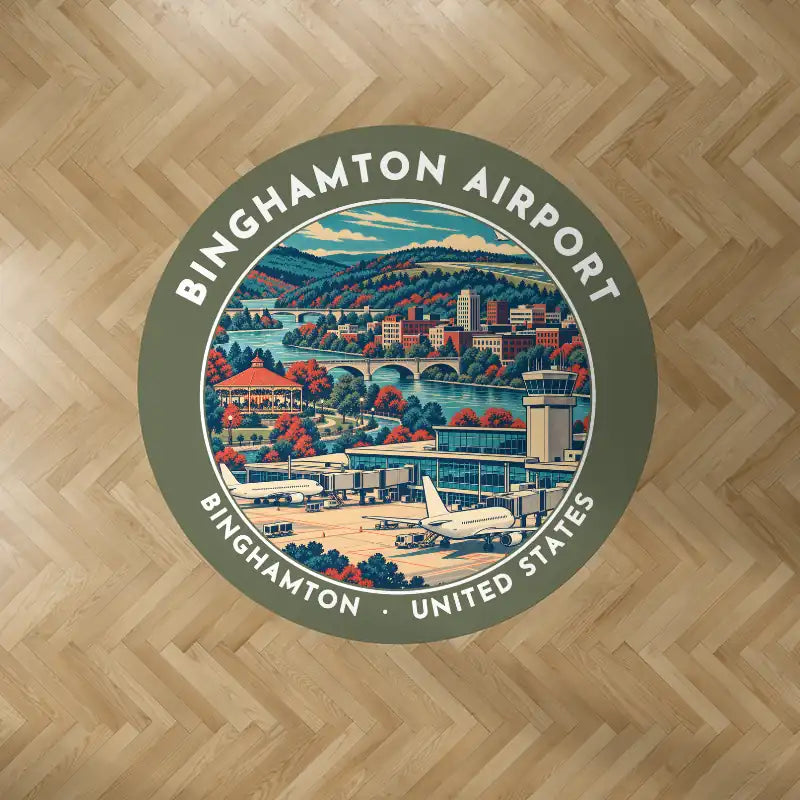 Greater Binghamton Airport (BGM) Carpets - Carpet Round - Badge - Green Army V2