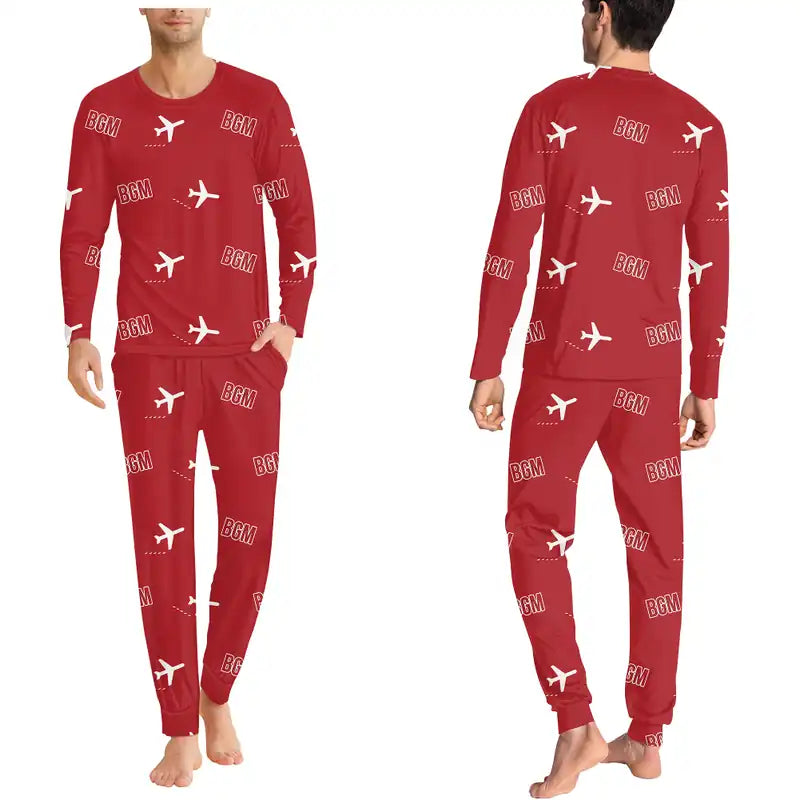 Greater Binghamton Airport (BGM) Pajamas - Men Pajamas - Red
