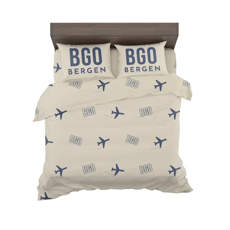 Bergen Airport Flesland (BGO) Bedding Sets & Blankets - Bedding Set - Pattern - Beige