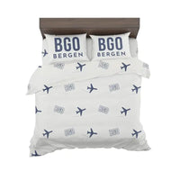 Thumbnail for Bergen Airport Flesland (BGO) Bedding Sets & Blankets - Bedding Set - Pattern - White
