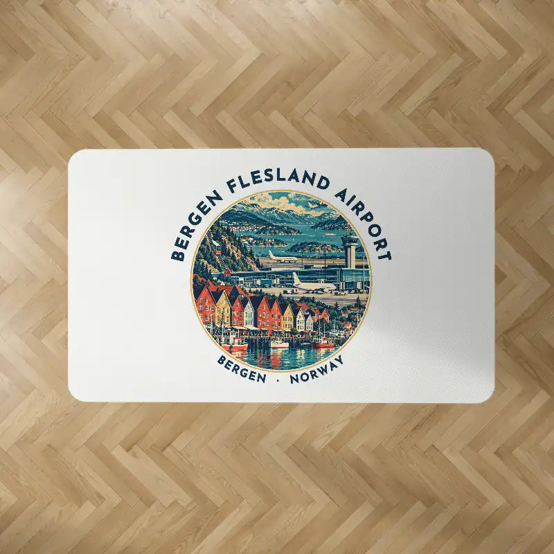 Bergen Airport Flesland (BGO) Carpets - Carpet Rectangle - Badge - White V2