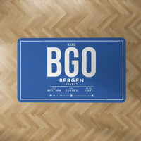 Thumbnail for Bergen Airport Flesland (BGO) Carpets - Carpet Rectangle - ID Tag - Blue