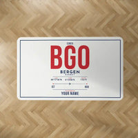 Thumbnail for Bergen Airport Flesland (BGO) Carpets - Carpet Rectangle - ID Tag + Name - White V2