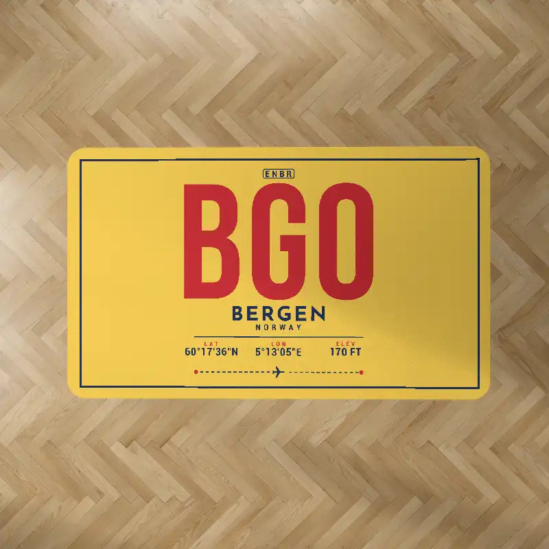 Bergen Airport Flesland (BGO) Carpets - Carpet Rectangle - ID Tag - Yellow