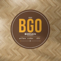 Thumbnail for Bergen Airport Flesland (BGO) Carpets - Carpet Round - ID Tag - Brown