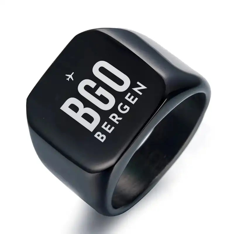 Bergen Airport Flesland (BGO) Rings - Ring - Black