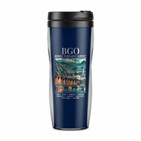 Thumbnail for Bergen Airport Flesland (BGO) Travel Mugs - Poster - Plastic (No Holder) - Dark Blue