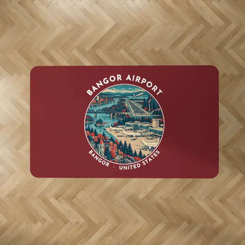 Bangor International Airport (BGR) Carpets - Carpet Rectangle - Badge - Dark Red V2