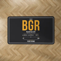 Thumbnail for Bangor International Airport (BGR) Carpets - Carpet Rectangle - ID Tag + Name - Black V2