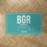 Thumbnail for Bangor International Airport (BGR) Carpets - Carpet Rectangle - ID Tag + Name - Turquoise V2