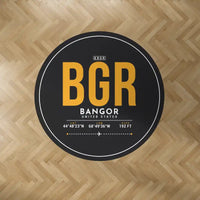 Thumbnail for Bangor International Airport (BGR) Carpets - Carpet Round - ID Tag - Black V2