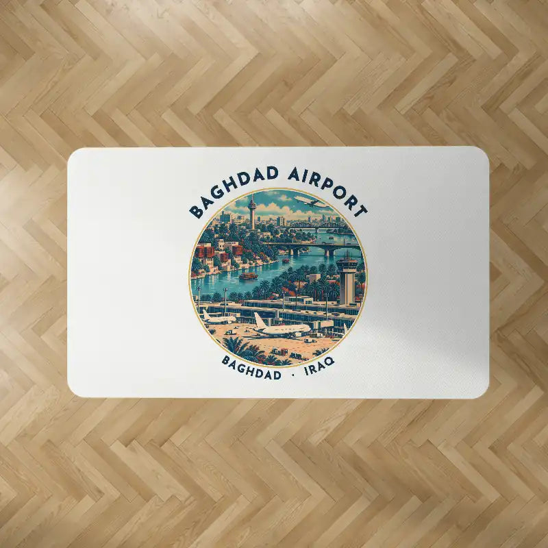 Baghdad International Airport (BGW) Carpets - Carpet Rectangle - Badge - White V2