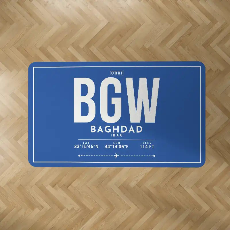 Baghdad International Airport (BGW) Carpets - Carpet Rectangle - ID Tag - Blue V2