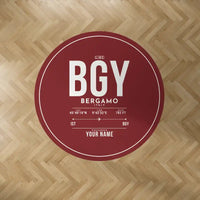 Thumbnail for Milan Bergamo Airport (BGY) Carpets - Carpet Round - ID Tag + Name - Dark Red V2